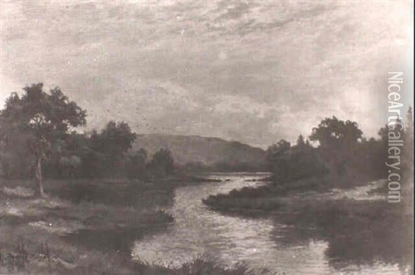 Lazy River In Summer Oil Painting - Frederick D. Ogden