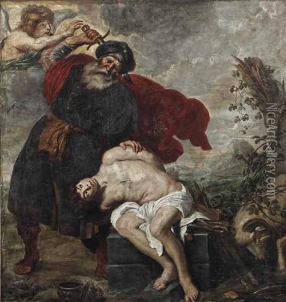 The Sacrifice Of Isaac Oil Painting - Cornelis De Vos