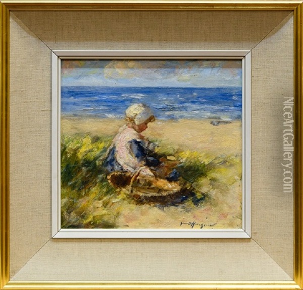 Gathering By The Shore Oil Painting - Robert Gemmell Hutchison