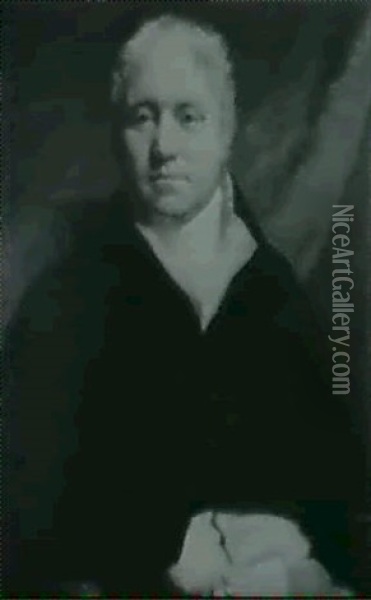Portrait Of Sir Henry Steuart, Seated Half Length In A      Black Jacket And White Stock Holding A Book....... Oil Painting - Sir Henry Raeburn