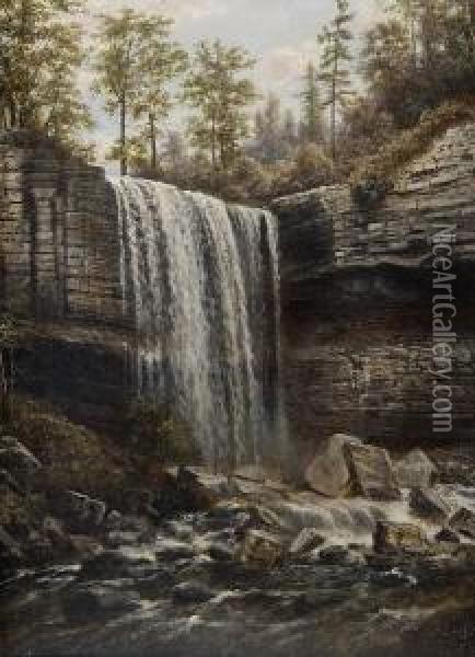 Waterfall Oil Painting - Ambrose McEvoy