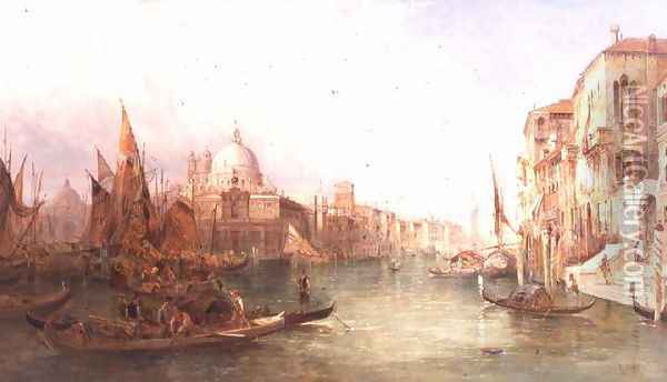 A View of the Grand Canal, Venice Oil Painting - Alfred Pollentine