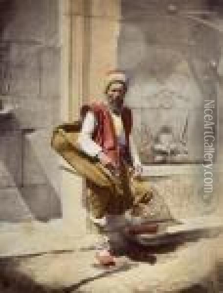 Street Merchant, Constantinople Oil Painting - James Robertson