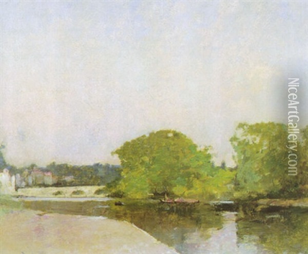 Richmond Bridge In Spring Oil Painting - Emil Carlsen