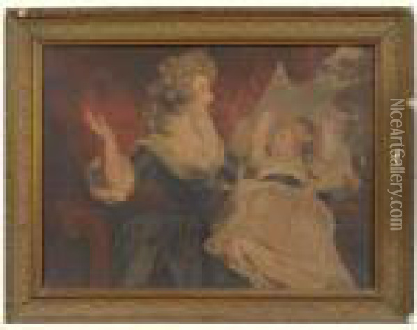 Georgiana, Duchess Of Devonshire And Her Daughter Oil Painting - Sir Joshua Reynolds