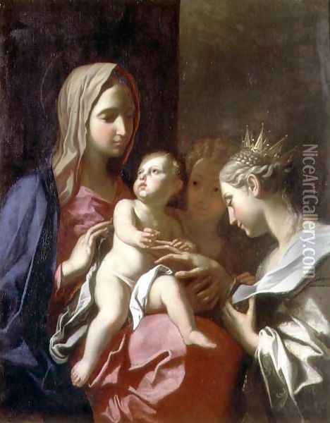 The Mystic Marriage of St. Catherine Oil Painting - Francesco Trevisani