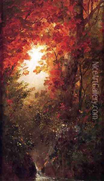 Autumn Landscape, Vermont Oil Painting - Frederic Edwin Church