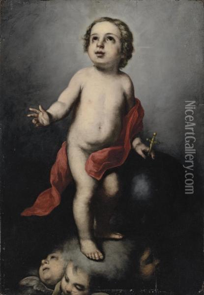 The Infant Christ Holding An Orb Oil Painting - Juan Simon Gutierrez