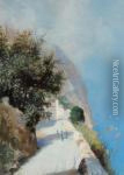 Veduta Di Capri Oil Painting - Oscar Ricciardi