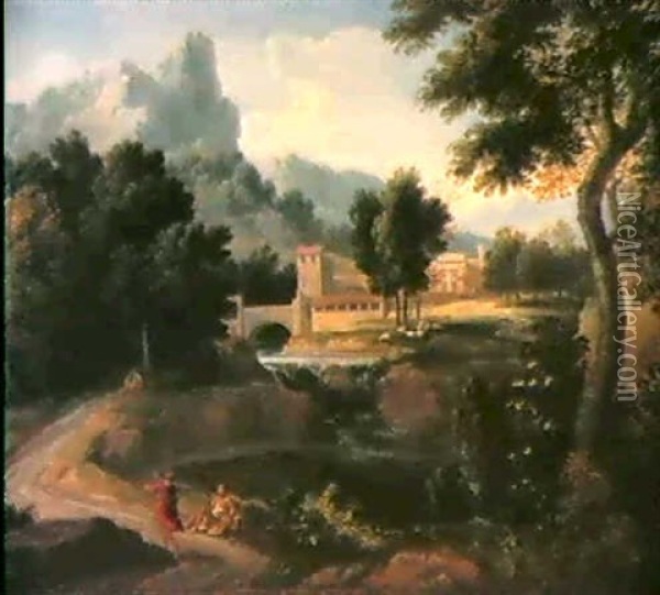 Landschaft Oil Painting - Jan Frans van Bloemen