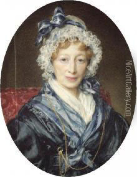 A Portrait Of Mrs Emilia Boucherett Oil Painting - William Charles Ross