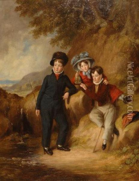 The Young Anglers Oil Painting - Charles Howard Hodges
