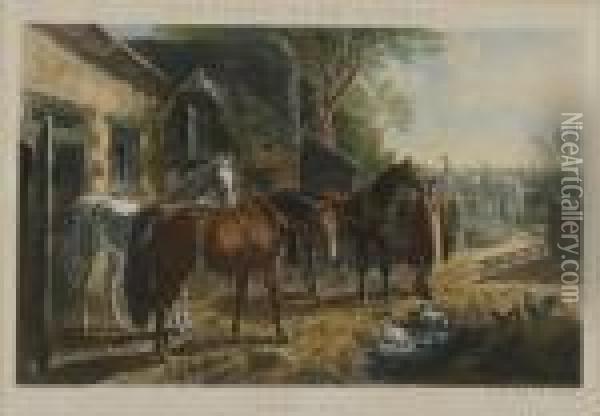 Herring's Farm Scenes Oil Painting - John Frederick Herring Snr