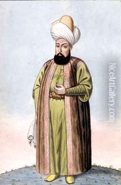Othman (Osman) I (1259-1326), founder of the Ottoman empire, Sultan 1299-1326, from A Series of Portraits of the Emperors of Turkey, 1808 Oil Painting - John Young
