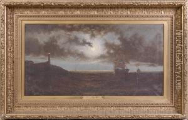Moonlightisle Of Shoals Oil Painting - Alfred Perkins