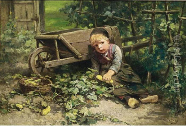 The Little Gardener Oil Painting - Jan Mari Henri Ten Kate