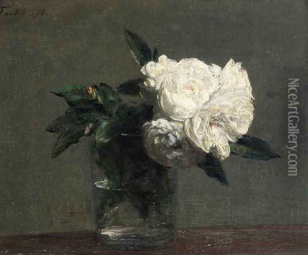 Roses 2 Oil Painting - Ignace Henri Jean Fantin-Latour