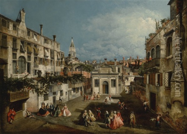 The Campo San Gallo, Venice Oil Painting - Michele Marieschi