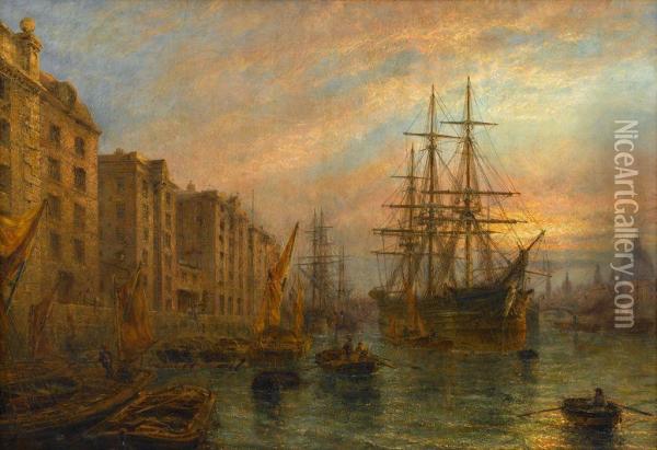 The Port Of London Oil Painting - Claude T. Stanfield Moore