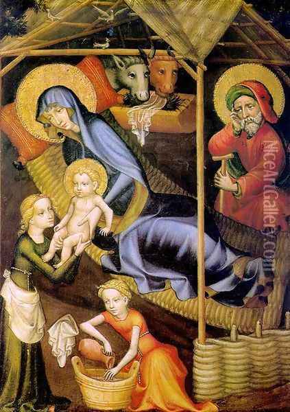 The Nativity c. 1400 Oil Painting - Austrian Unknown Master
