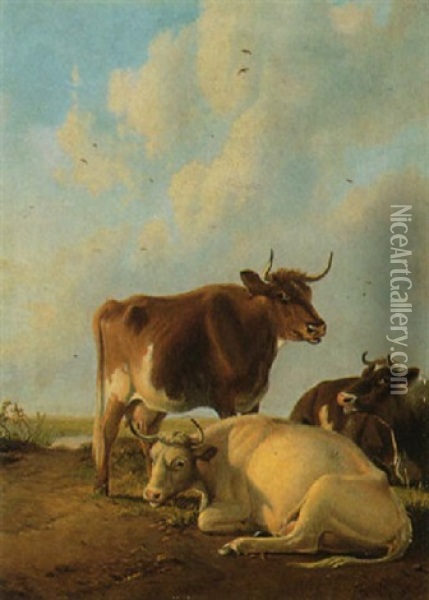 Drei Kuhe Oil Painting - William Sidney Cooper