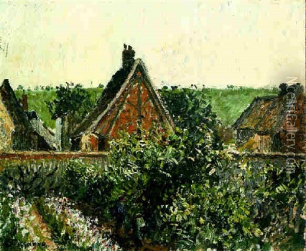 La Recolte Dans Le Verger, Eragny Oil Painting - Camille Pissarro