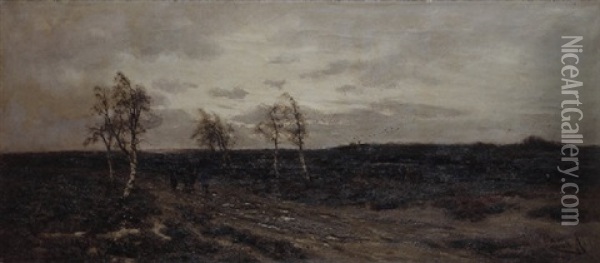 Een Avond In De Peel Oil Painting - Louis Apol