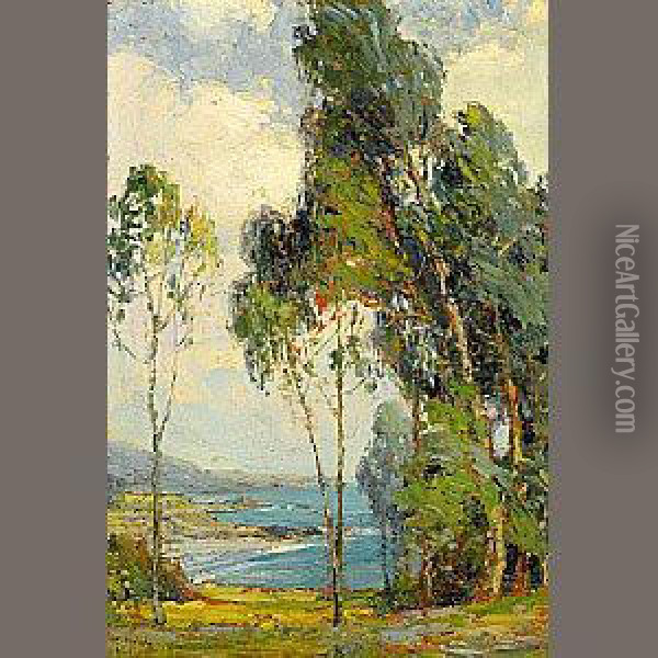 Vista Overlooking Laguna Beach Oil Painting - Anna Althea Hills