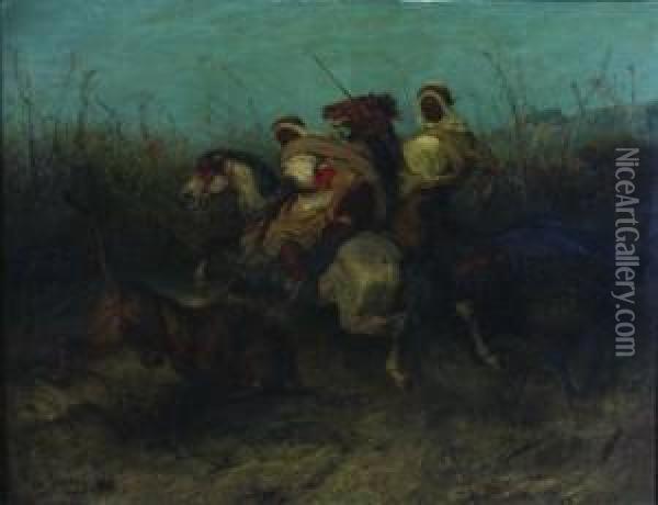 Lion Hunt Oil Painting - Adolf Schreyer