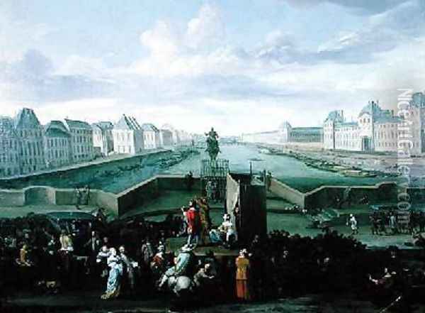 View from the Pont Neuf Paris 1668 Oil Painting - Hendrik Mommers