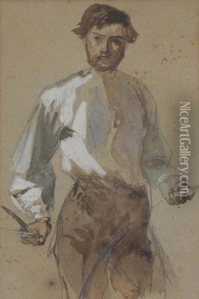 Portrait D'un Tailleur Oil Painting - Isidore Alexandre Augustin Pils