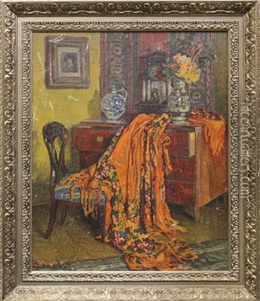 Interior Scene With Scarf Oil Painting - Ritta Boemm