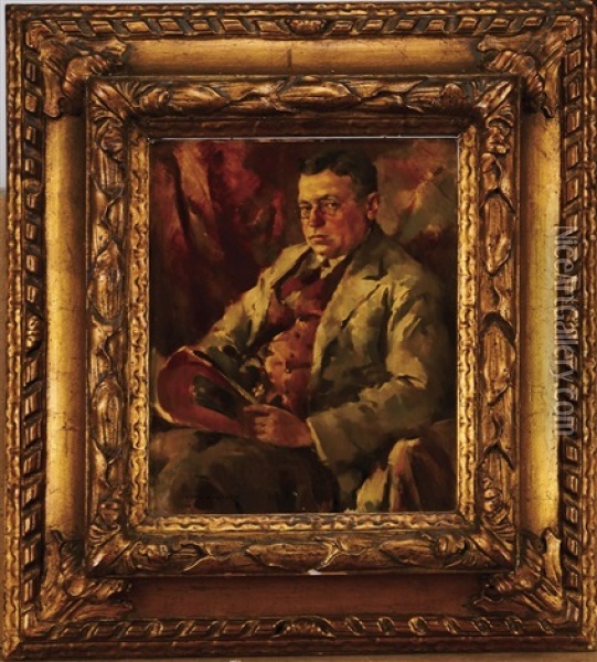 Retrato De Senhor Oil Painting - Mario Augusto