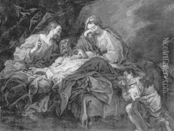 La Mort De Saint Joseph Oil Painting - Jean Restout the Younger