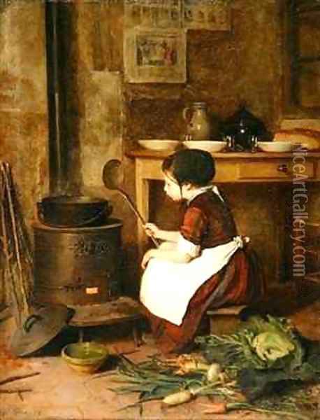 The Little Cook Oil Painting - Edouard Frere