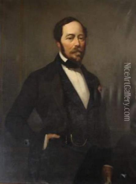 Portrait Presume Du Comte Justin Napoleon Samuel Prosper Dechasseloup-laubat Oil Painting - Sebastien Charles Giraud