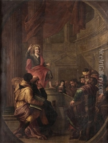 Jesus Entre Los Doctores Oil Painting - David Teniers III