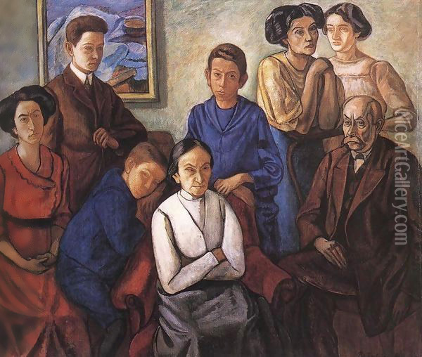 The Family 1909 Oil Painting - Bela Onodi