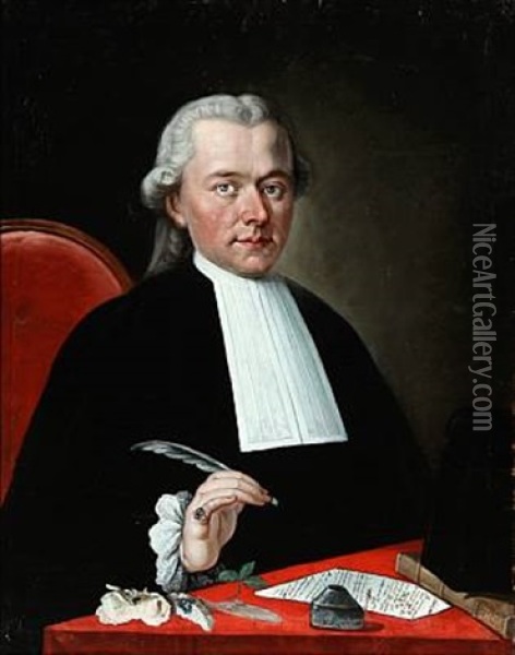 Portrait Of Dr. Borcat Francois Oil Painting - Joseph Rabiato