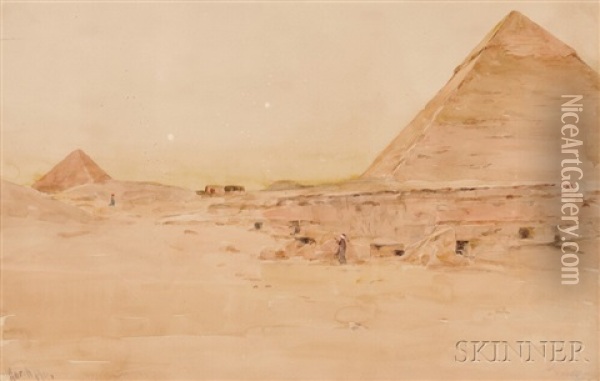 The Pyramids At Giza Oil Painting - Henry Bacon