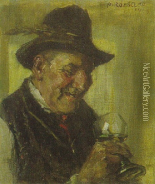 Der Trinker Oil Painting - August Roeseler