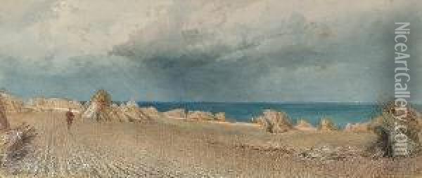 Haystacks At Broadstairs Oil Painting - William Collingwood Smith