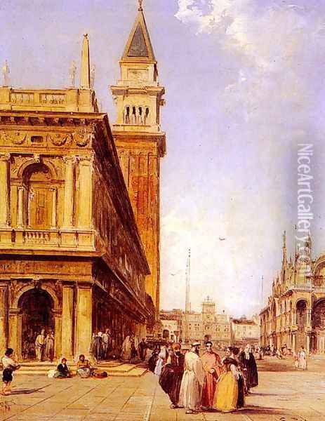 St Mark's Square, Venice Oil Painting - Edward Pritchett
