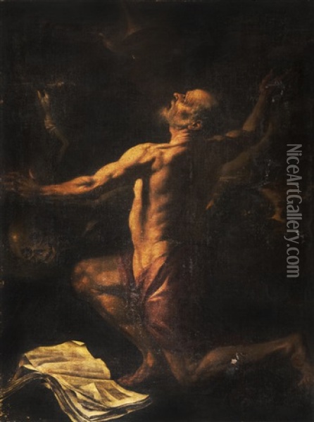 Visione Di San Girolamo Oil Painting - Ercole Procaccini the Younger