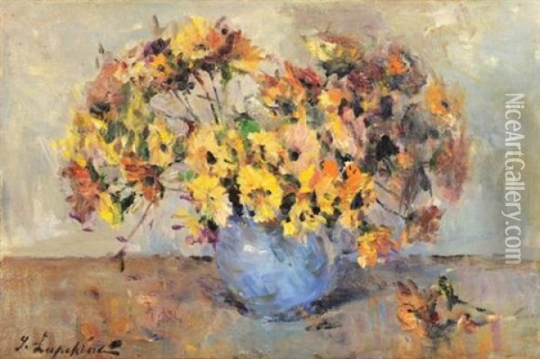 Vase De Fleurs Oil Painting - Georgi Alexandrovich Lapchine