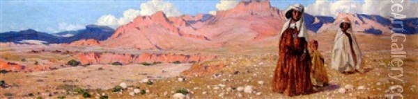 Paysage Du Sud Algerien Oil Painting - Eugene F. A. Deshayes