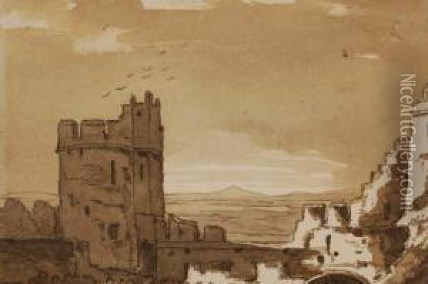 Castle Ruins Oil Painting - James, Rev. Bourne