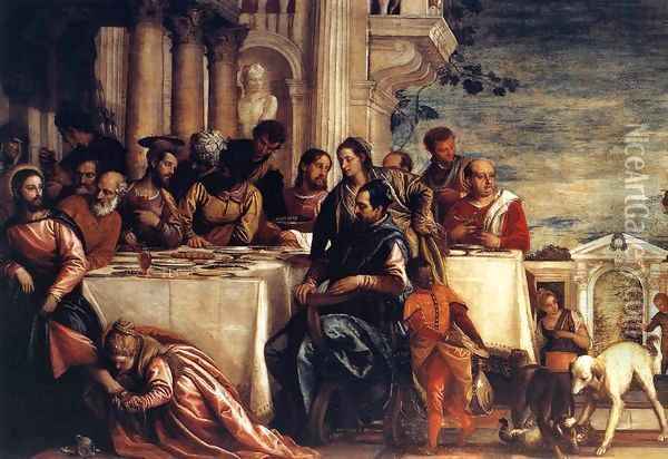 Feast at the House of Simon (detail) Oil Painting - Paolo Veronese (Caliari)
