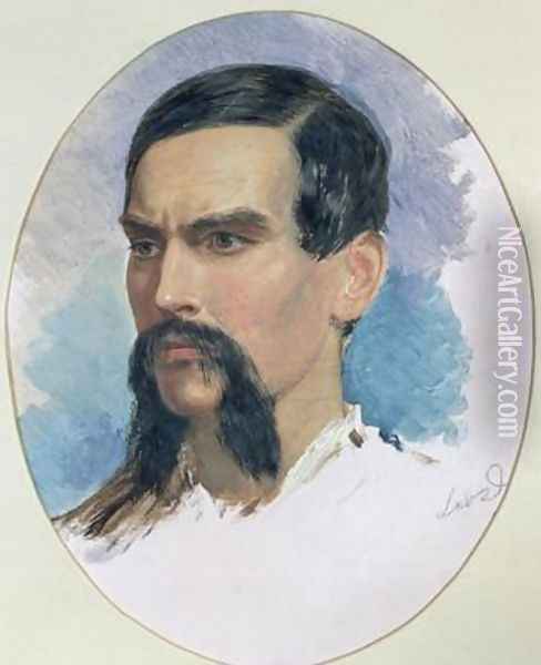 Portrait of Richard Burton Oil Painting - Louis Lesanges