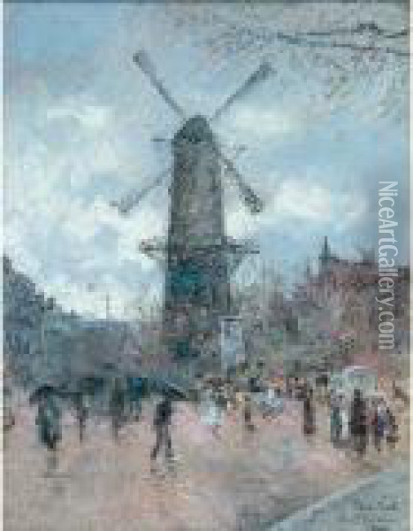 Place Animee A Rotterdam Oil Painting - Siebe Johannes ten Cate